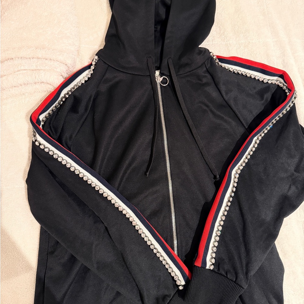 Gucci Black with Crystal-Embellished sleeves